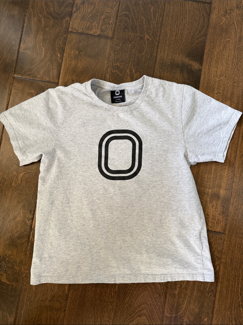 Overtime Kids Short Sleeve Tee in Heather Gray with Black Graphic